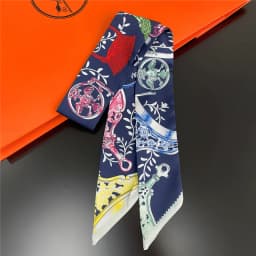 Knot Print Summer Scarf 2024 Luxury Brand Design Women Skinny Bag Scarves Hair Band Neck Silk Scarf For Ladies Foulard Headband