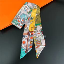 Knot Print Summer Scarf 2024 Luxury Brand Design Women Skinny Bag Scarves Hair Band Neck Silk Scarf For Ladies Foulard Headband