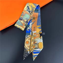 Knot Print Summer Scarf 2024 Luxury Brand Design Women Skinny Bag Scarves Hair Band Neck Silk Scarf For Ladies Foulard Headband