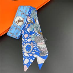 Knot Print Summer Scarf 2024 Luxury Brand Design Women Skinny Bag Scarves Hair Band Neck Silk Scarf For Ladies Foulard Headband