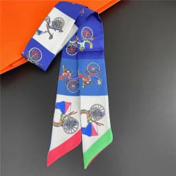 Knot Print Summer Scarf 2024 Luxury Brand Design Women Skinny Bag Scarves Hair Band Neck Silk Scarf For Ladies Foulard Headband