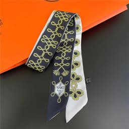 Knot Print Summer Scarf 2024 Luxury Brand Design Women Skinny Bag Scarves Hair Band Neck Silk Scarf For Ladies Foulard Headband
