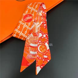 Knot Print Summer Scarf 2024 Luxury Brand Design Women Skinny Bag Scarves Hair Band Neck Silk Scarf For Ladies Foulard Headband
