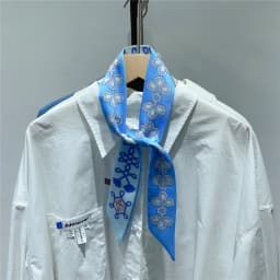 Knot Print Summer Scarf 2024 Luxury Brand Design Women Skinny Bag Scarves Hair Band Neck Silk Scarf For Ladies Foulard Headband