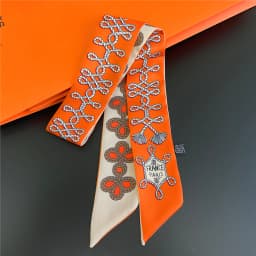 Knot Print Summer Scarf 2024 Luxury Brand Design Women Skinny Bag Scarves Hair Band Neck Silk Scarf For Ladies Foulard Headband