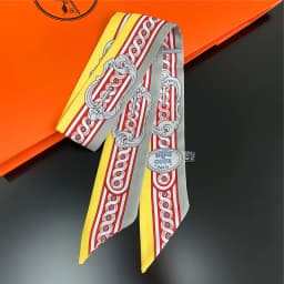 Knot Print Summer Scarf 2024 Luxury Brand Design Women Skinny Bag Scarves Hair Band Neck Silk Scarf For Ladies Foulard Headband