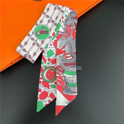 Knot Print Summer Scarf 2024 Luxury Brand Design Women Skinny Bag Scarves Hair Band Neck Silk Scarf For Ladies Foulard Headband