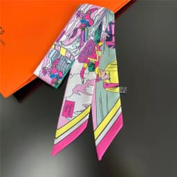 Knot Print Summer Scarf 2024 Luxury Brand Design Women Skinny Bag Scarves Hair Band Neck Silk Scarf For Ladies Foulard Headband