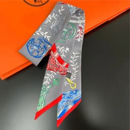 Knot Print Summer Scarf 2024 Luxury Brand Design Women Skinny Bag Scarves Hair Band Neck Silk Scarf For Ladies Foulard Headband
