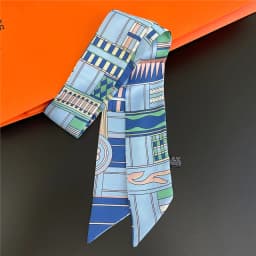 Knot Print Summer Scarf 2024 Luxury Brand Design Women Skinny Bag Scarves Hair Band Neck Silk Scarf For Ladies Foulard Headband