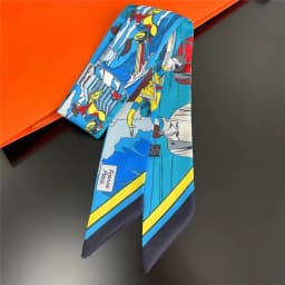 Knot Print Summer Scarf 2024 Luxury Brand Design Women Skinny Bag Scarves Hair Band Neck Silk Scarf For Ladies Foulard Headband