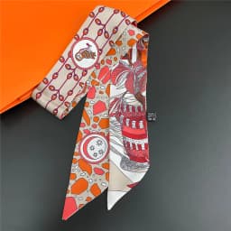 Knot Print Summer Scarf 2024 Luxury Brand Design Women Skinny Bag Scarves Hair Band Neck Silk Scarf For Ladies Foulard Headband