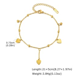 Snake Chain Anklet for Women Girls Adjustable Summer Beach Chain Anklet Bracelet Mother's Day Gifts Stainless Steel Not Allergic