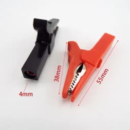 55mm Crocodile Clamp Probe Alligator Clip Alligator DIY Clips Test Probe Black Red Color Socket Cable Insulated Electric Clips