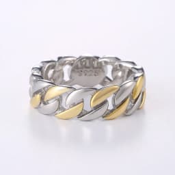 Huitan Metallic Chain Rings Men and Women Simple Design Hip Hop Party Cool Accessories Versatile Punk Style Jewelry Couple Rings