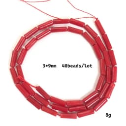 Natural Stone Red Coral Beads Irregularity Geometry Round Square Shape Spacer Beads For Jewelry Making DIY Bracelet Necklace