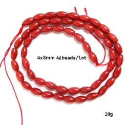 Natural Stone Red Coral Beads Irregularity Geometry Round Square Shape Spacer Beads For Jewelry Making DIY Bracelet Necklace