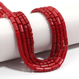 Natural Stone Red Coral Beads Irregularity Geometry Round Square Shape Spacer Beads For Jewelry Making DIY Bracelet Necklace