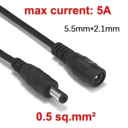 DC Extension Cords 0.5/1/2/3/5/10m 5.5mm 2.1mm 5V 12V 3A 5A Female Male Jack Power Cable for LED Strip Power Adapter CCTV Camera