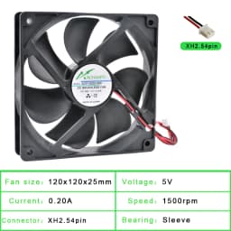 ACP12025 12cm 120mm Fan 120x120x25mm DC5V 12V 24V 2Pin Cooling Fan Suitable for Chassis Power Inverter