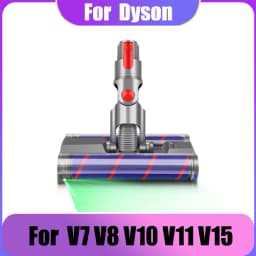 For Dyson V7 V8 V10 V11 V15 Vacuum Cleaner Parts Rotatable Double Soft Roller Brush Head Led Light Engineered for Hard Floors
