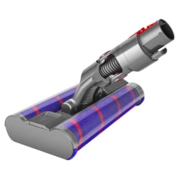 For Dyson V7 V8 V10 V11 V15 Vacuum Cleaner Parts Rotatable Double Soft Roller Brush Head Led Light Engineered for Hard Floors