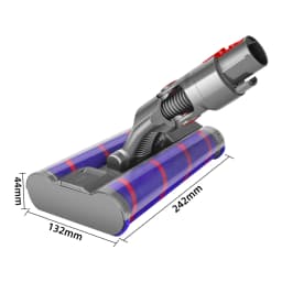 For Dyson V7 V8 V10 V11 V15 Vacuum Cleaner Parts Rotatable Double Soft Roller Brush Head Led Light Engineered for Hard Floors