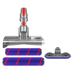 For Dyson V7 V8 V10 V11 V15 Vacuum Cleaner Parts Rotatable Double Soft Roller Brush Head Led Light Engineered for Hard Floors