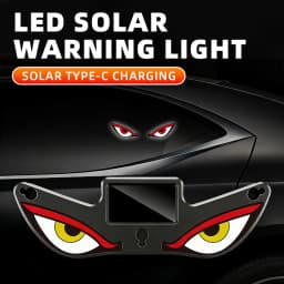 Cool DEMON EYE Ambient Light Solar Powered Breathing Neon Light Car Decoration Rear Windshield Atmosphere Lights Car Accessories
