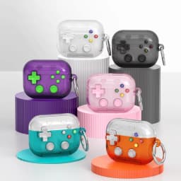 Hard Shell Game Console Design for AirPods Pro 3 2 1 4 5 Case Cover with Secure Lock Clip Protective Cover Headphone Accessories