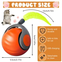New Speedy Tail 2.0 Cat Toy Speedy Tail Cat Toy Interactive Cat Ball Toy Smart Cat Toys Ball Two Speed Adjustment with Tail