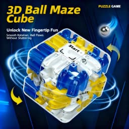 3D Puzzle Ball-Rolling Magic Cube Maze Children Labyrinth Fidgeting Toy Logical Thinking Stress Relief Educational Birthday Gift