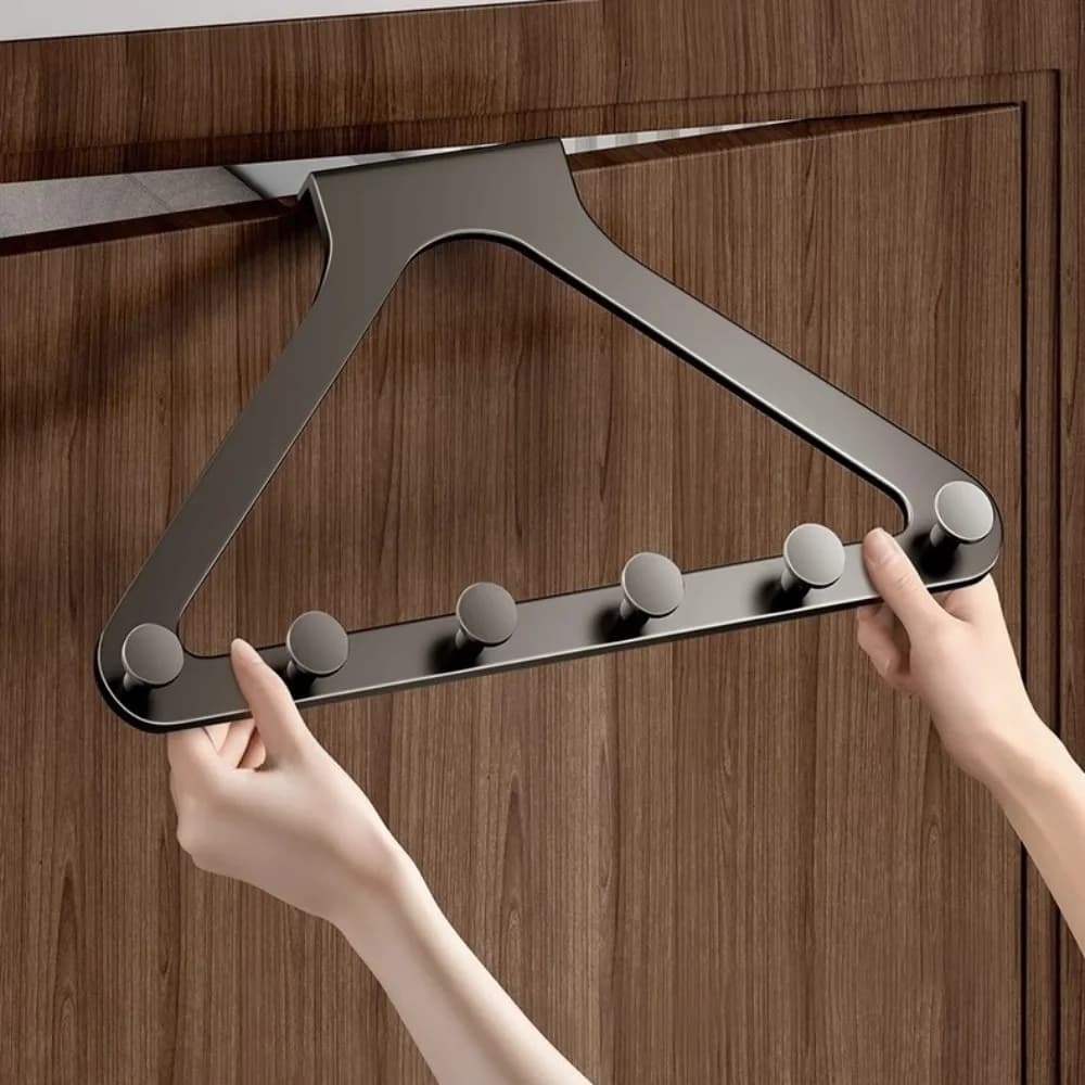 Over The Door Hook with 6 Coat Hooks Door Hanger for Bathroom Towel Rack Cap Holder Over The Door Organizers Home Organization