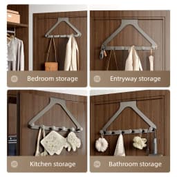 Over The Door Hook with 6 Coat Hooks Door Hanger for Bathroom Towel Rack Cap Holder Over The Door Organizers Home Organization