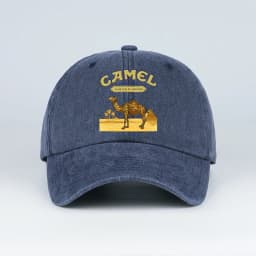 Vintage “Camel” Desert Scene Print Washed Baseball Cap - Adjustable Unisex Vintage Cap for Outdoor Hiking and Mountaineering