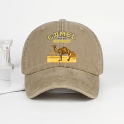 Vintage “Camel” Desert Scene Print Washed Baseball Cap - Adjustable Unisex Vintage Cap for Outdoor Hiking and Mountaineering