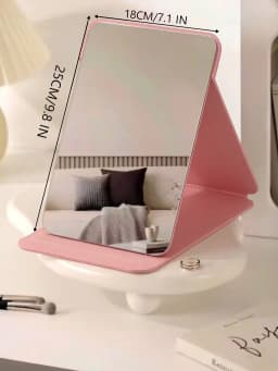 Compact Portable Foldable Makeup Mirror Travel-Friendly Stylish Desktop Tool for Students Boys & Girls