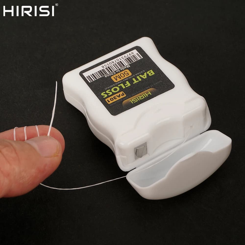 Hirisi 1Pcs 50m Carp Fishing Bait Floss Grips Boilies Holder for Chod Hair Ronnie Rig Method Feeder Terminal Tackle Accessories