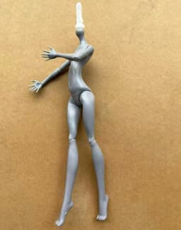 Monster Doll Bald Head Rare Face Doll Makeup Heads Original Slim Doll Body Blue Green Gray Beige Skin Doll Figures