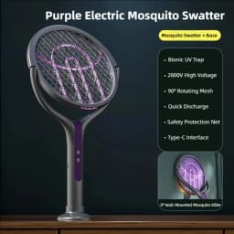TINSOL Telescopic Rotating Head Electric Mosquito Swatter Rechargeable Electric Mosquito Swatter, Indoor/Outdoor Mosquito Killer