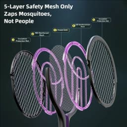 TINSOL Telescopic Rotating Head Electric Mosquito Swatter Rechargeable Electric Mosquito Swatter, Indoor/Outdoor Mosquito Killer