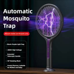 TINSOL Telescopic Rotating Head Electric Mosquito Swatter Rechargeable Electric Mosquito Swatter, Indoor/Outdoor Mosquito Killer
