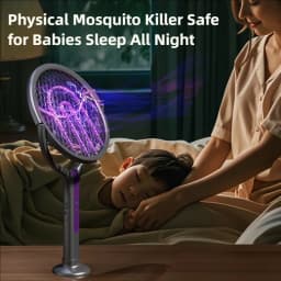 TINSOL Telescopic Rotating Head Electric Mosquito Swatter Rechargeable Electric Mosquito Swatter, Indoor/Outdoor Mosquito Killer