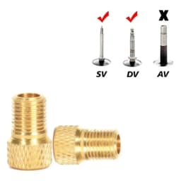 Bicycle Presta To Schrader Adapter Bike Tire Valve Adapter Copper Golden Bicycle Pump Tire Valve Connectors F/V To A/V Converter