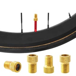 Bicycle Presta To Schrader Adapter Bike Tire Valve Adapter Copper Golden Bicycle Pump Tire Valve Connectors F/V To A/V Converter