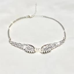 Y2K Angel Wing Feather Choker Necklace Silver Statement Angel Wing Pendant Chain Jewelry for Women Wedding Party Tribal Gifts