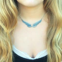 Y2K Angel Wing Feather Choker Necklace Silver Statement Angel Wing Pendant Chain Jewelry for Women Wedding Party Tribal Gifts