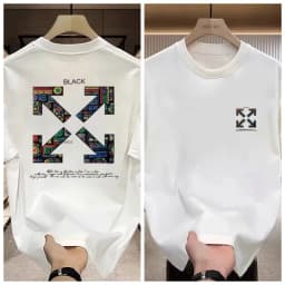 2026 new fashionable printed T-shirt with loose letters suitable for couples wearing round neck casual versatile half sleeves