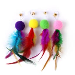 9 Pack Colorful Feather Replacement Head Funny Cat Stick Tassel Feather Fishing Rod Cat Toy Set Cat Toys Interactive