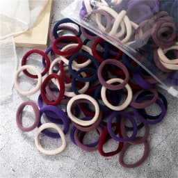 50pcs Black Elastic Hair Band Leagues Ties Colets Scrunchies Springs Gum Accessory For Girl Women No Damage Pigtails Holder Set